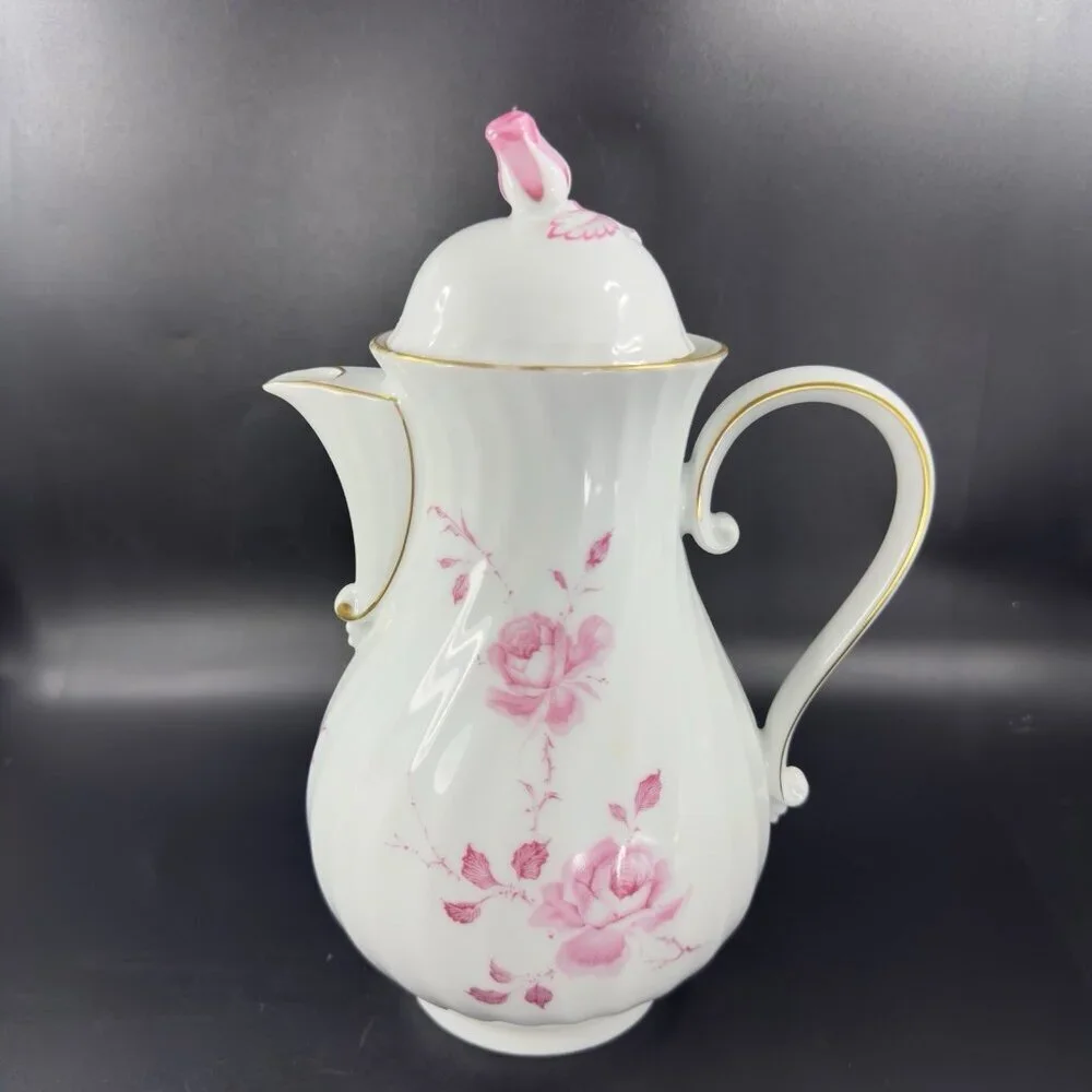 AK Kaiser Porcelain Teapot Rokokoform Dubarry Germany Rose‎ Bud Carafe Mirabell
